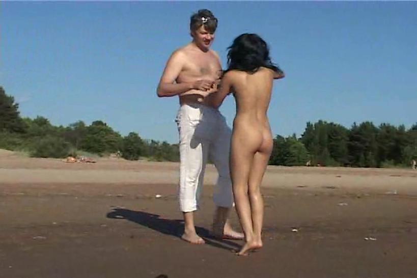 NUDIST VIDEO - Watch the tits in the water from this nudist teen