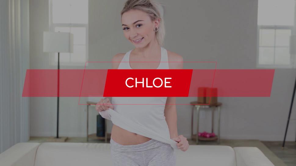 Casting Skinny 100lb Blonde Chloe Temple in Yoga Pants