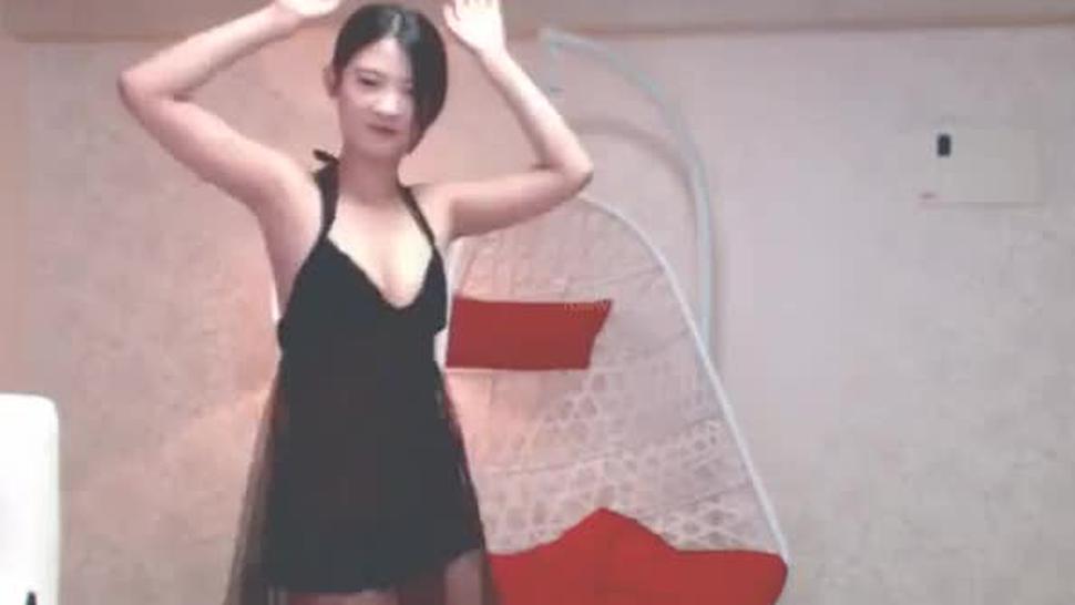 Cute Korean camgirl teasing in tights