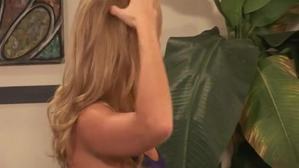 Sexy blonde girl with big tits fucked by her dance instructor