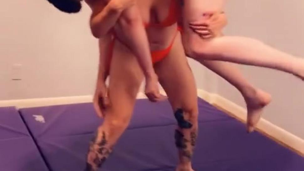 Sexy girl lifting and carrying a 200lb man!