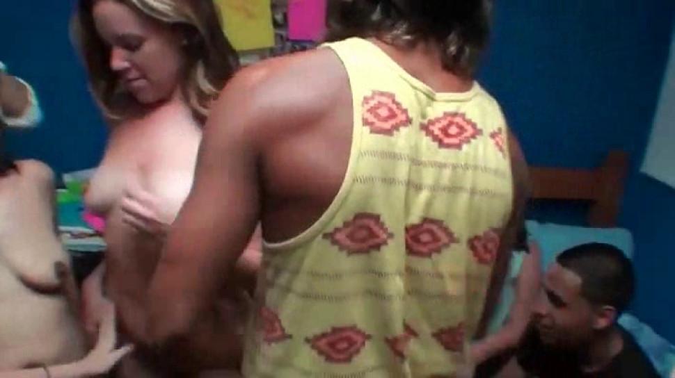 College teens playing nasty sex games at a dorm room party