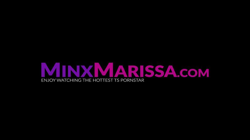MINX MARISSA - Gorgeous inked shemale Marissa Minx riding big cock and cums