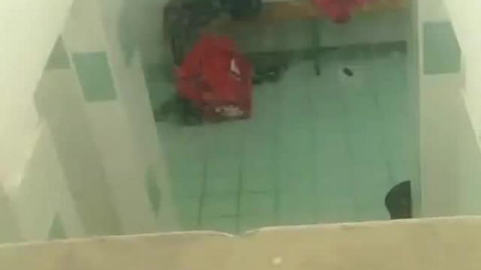 Peeping on naked girls in the locker room