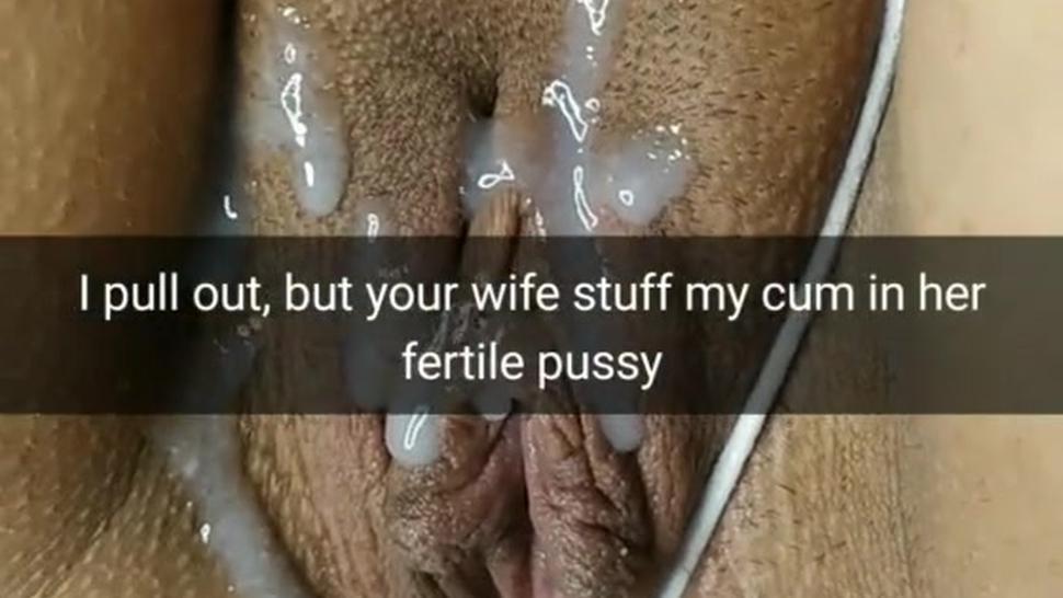 Hotwife loves her lover cum and stuff it all in her fertile pussy! [Cuckold. Snapchat]