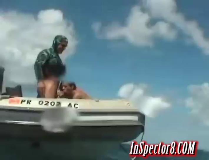 Sexy latina takes two hard cocks ona a boat