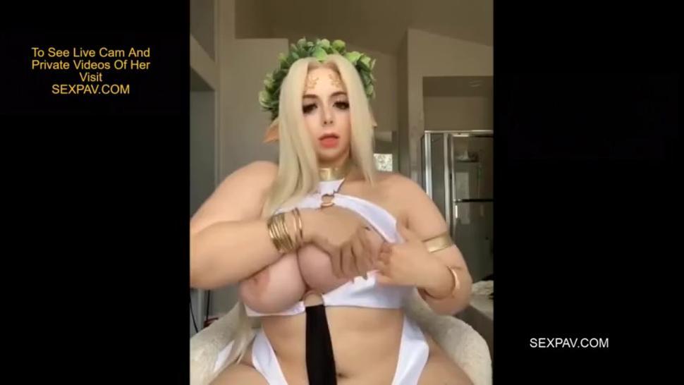 Chubby Bbw Blonde Teen Playing With Her Huge Natural Boobs