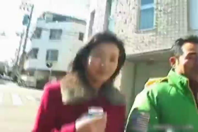 Asian slut gets fingered in public place part6