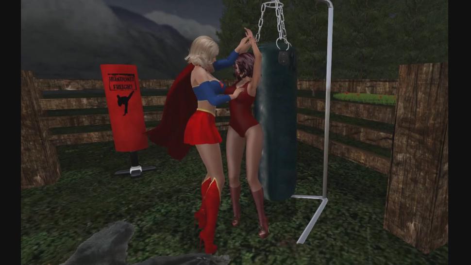Superheroine Pantyhose Catfight: Supergirl vs Invisible Woman