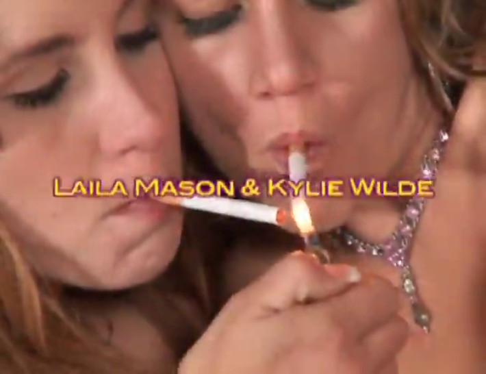 Kylie Wilde and Laila Mason Smoking and Foot Fetish