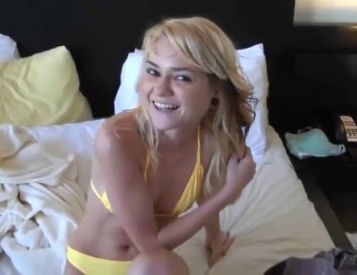 Shy teen ready to fuck for first time on camera