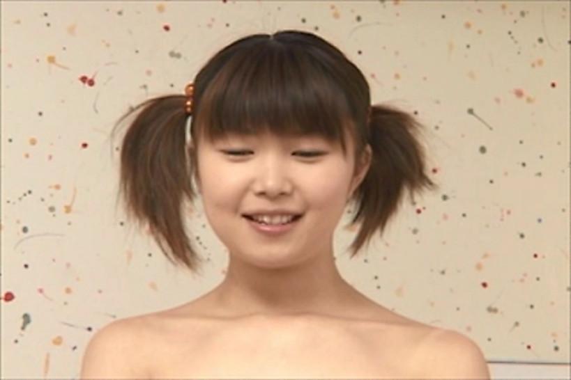 Skinny Japanese girl self bondage