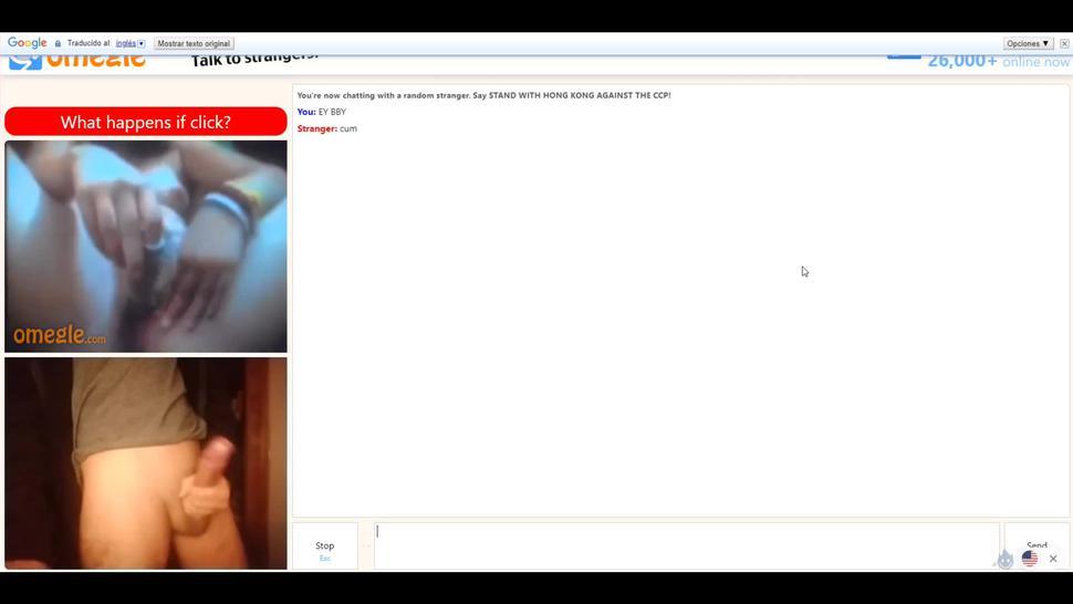 Omegle girls pleased to see my cock and watch me cum (With Chat)