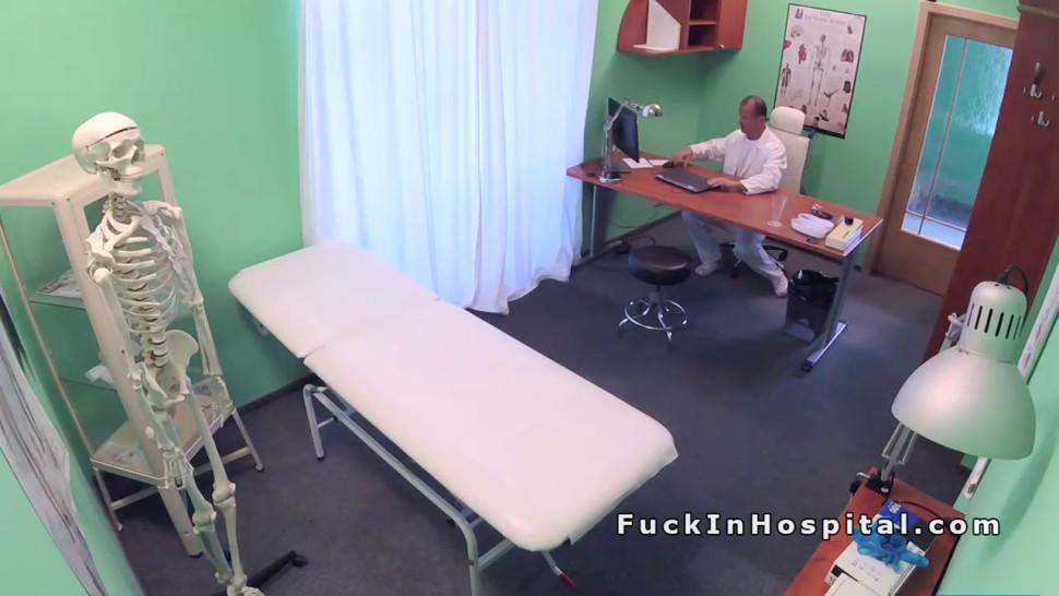 Horny patient sucks doctors dick in fake hospital