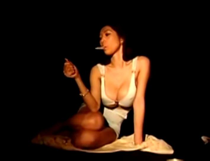 Sexy Asian porn star smoke
