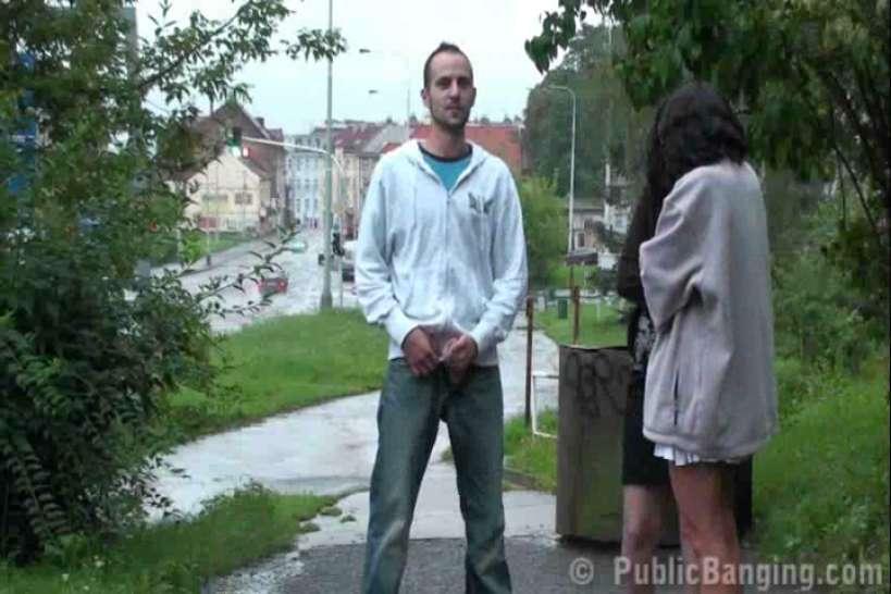PUBLICBANGING - Risky public sex pregnant two girl threesome. AWESOME!
