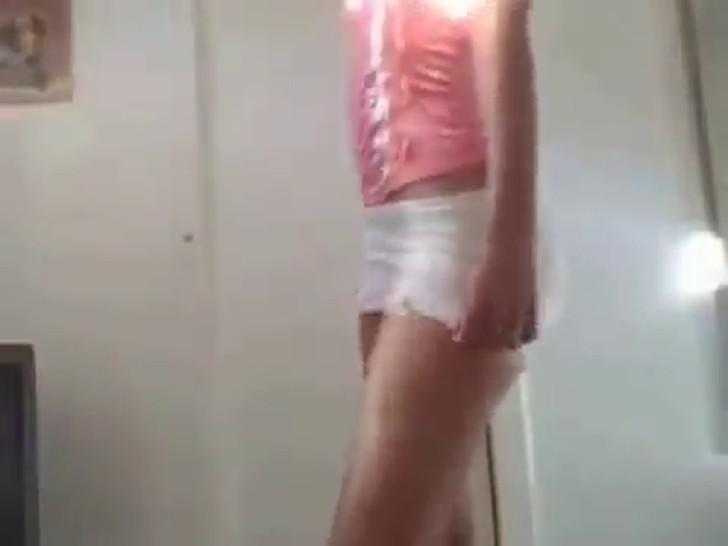 Girl in White Skirt Shaking Ass
