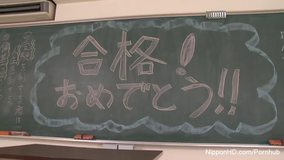 Horny Japanese Teacher Fucks herself in a Classroom