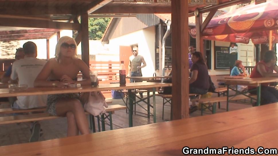 GRANDMA FRIENDS - Two dudes have fun with her old mother
