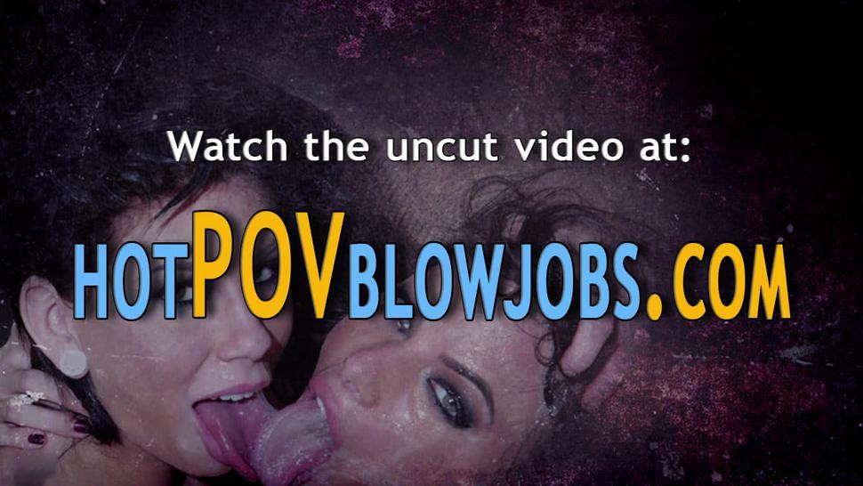 POV BLOWJOBS - Pretty slut sucking cock and balls