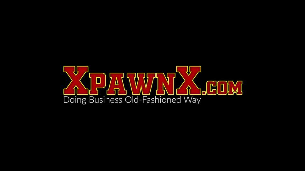 XPAWNX - Hot kinky brunette jumping on pawnshop owner rock hard cock