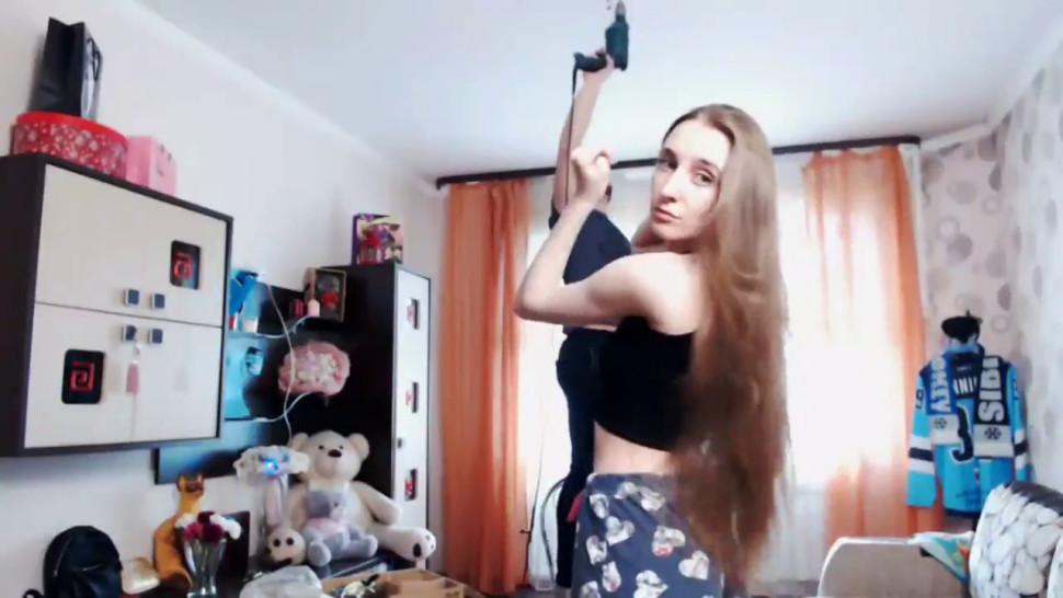 Cute Long Haired Bulgarian Striptease, Long Hair, Hair