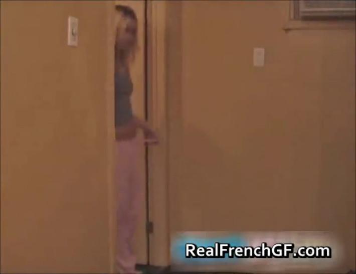 Beautiful french teen strips infront part1