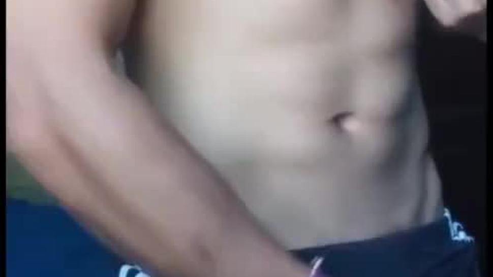 Desi muscular boy jerking after gym / Indian hot cum 001