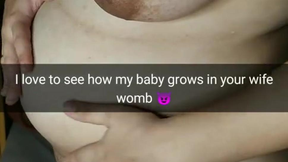 My wife enjoys her pregnant belly after cheating me! [Cuckold. Snapchat]