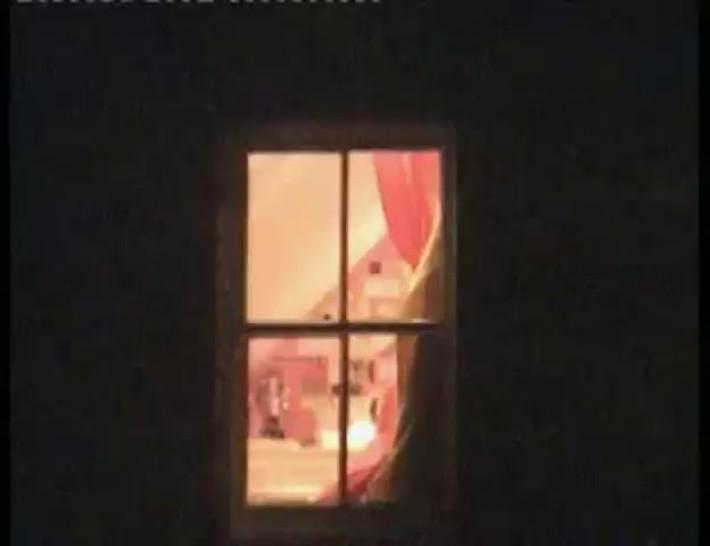 Cute teen caught naked in her room by a window peeper