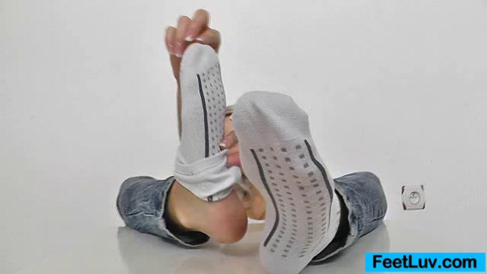 Blond feet massage - video 1