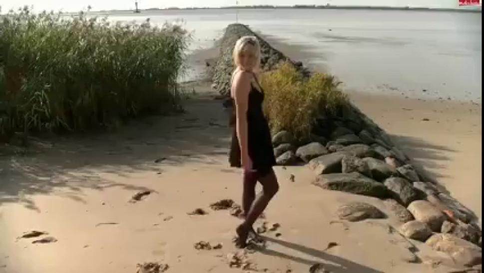 German couple - POV Sex on the beach