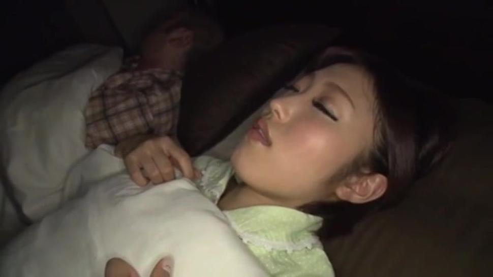 Sleeping Japanese slut gets groped and fucked