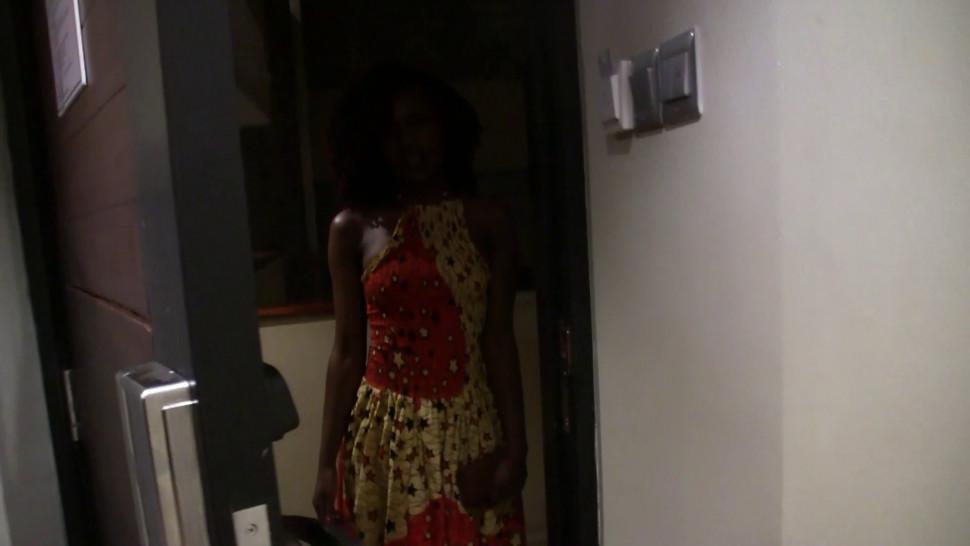 AFRICAN CASTING - Hot Ebony Babe Rimming On Casting Tape