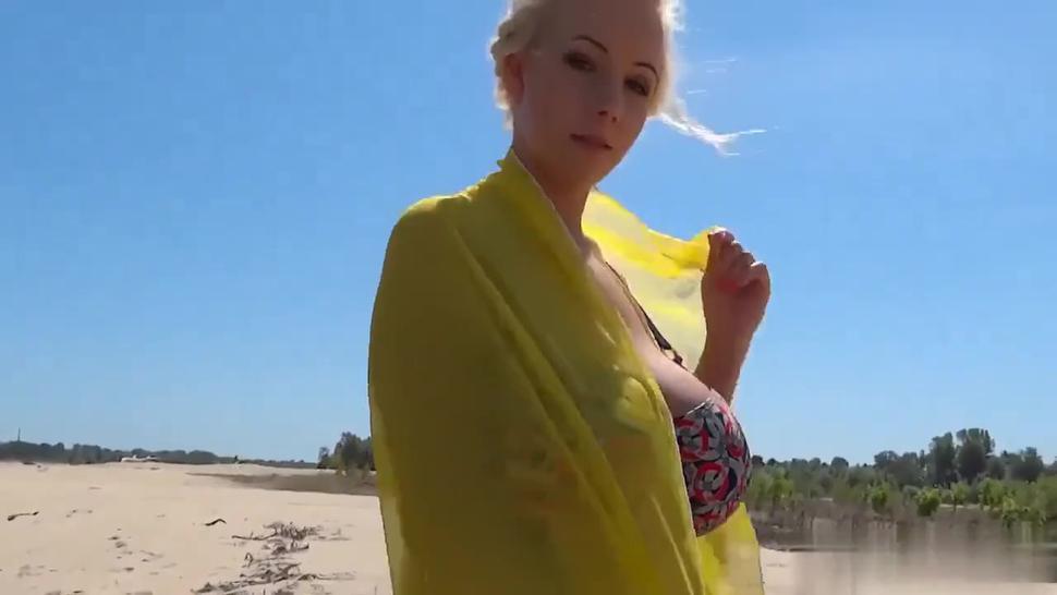 Agnetis miracle big boobs out at the beach