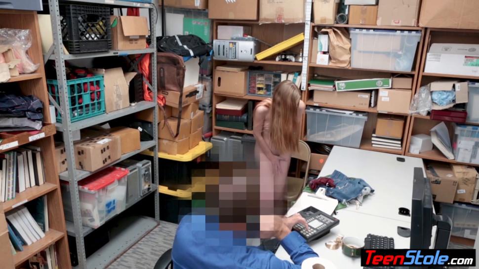 Enervate teen shoplifter lets a LP officer to fuck her