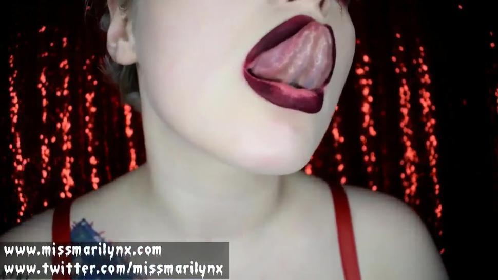 Miss Marilyn Temptress Satanic Mouth Stretching Fetish