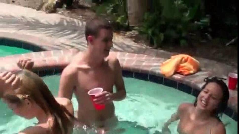 Pool/teen naked pool turns gangbang