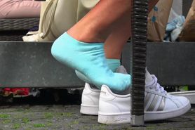 East-European Lady's Socked Sneaker Heel-Popping-Dipping 1