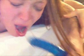 Anal Sex with Dildo in her Mouth