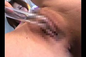 Mosaic: Asian babe gets a hard cock up her pussy