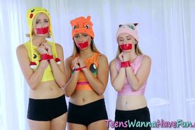 Real costumed teens fuck and tug