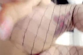 Naughty latina fingering her wet pussy