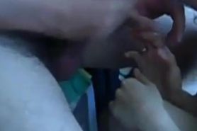 Swallowing cum at the end