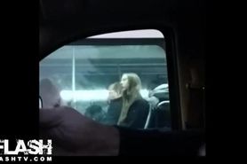car dickflash for girls on bus