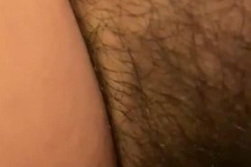 Close up hairy asian pussy clit rub and sex