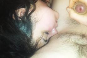 Cum On Girlfriends Face While Sleeping