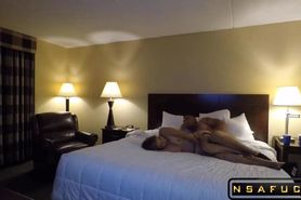 Hot MILF has surprise gangbang in hotel room with hubby part 1