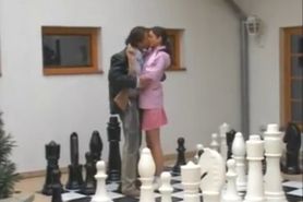 Lucy Lee fucks on Street Chess Board