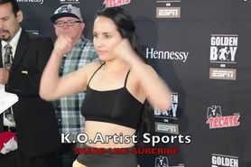 female boxer sheer top at weigh in